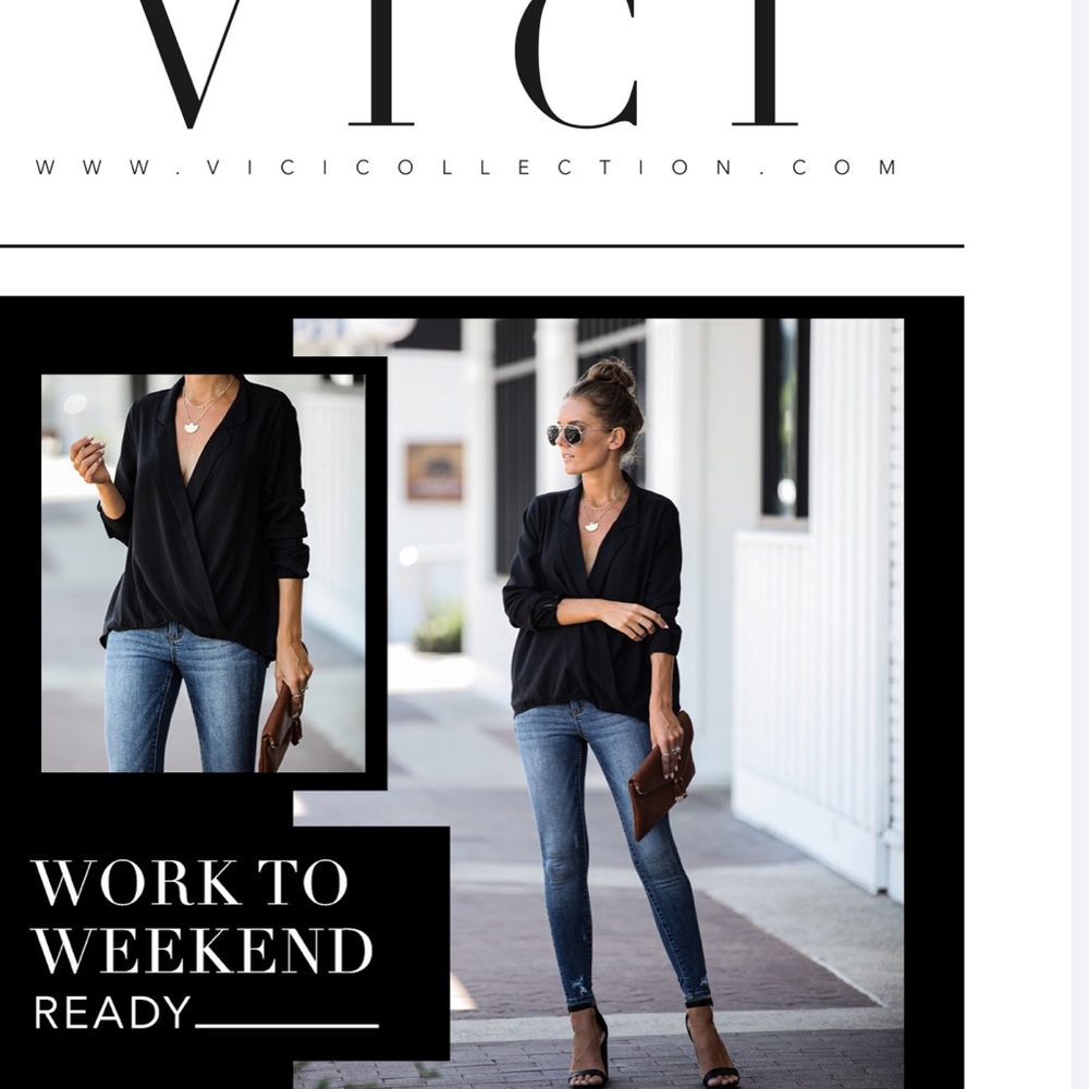 NWT Vici Collared Surplice blouse